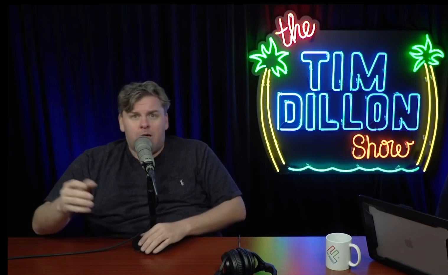 Image of talented comedian, Tim Dillon in his own show